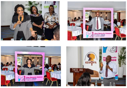 Photo montage of the KEWOPA’s workshop “Stop Obstetric Violence”
