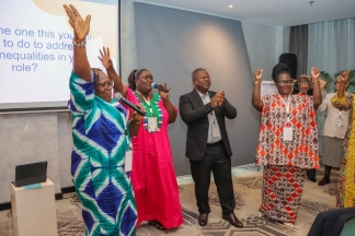 The Sierra Leone team serenading participants with the “midwives song” 