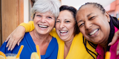 Three women stock image