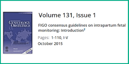 FIGO Guidelines on Intrapartum fetal monitoring