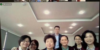 Screen capture from a Zoom call between the Chinese principal trainers and the OGSM team