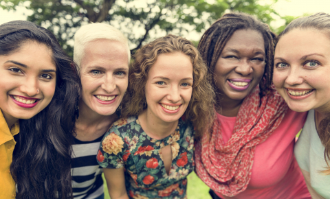 mixed group of happy, healthy women who read the FIGO newsletter