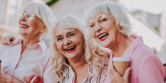 healthy ageing - white haired women