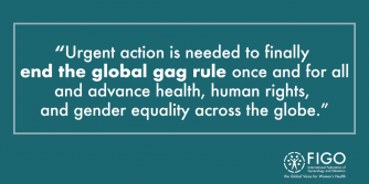 Quote from the statement by the coalition to end the global gag rule