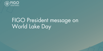 Graphic that reads FIGO President message on World Lake Day